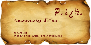Paczovszky Éva névjegykártya